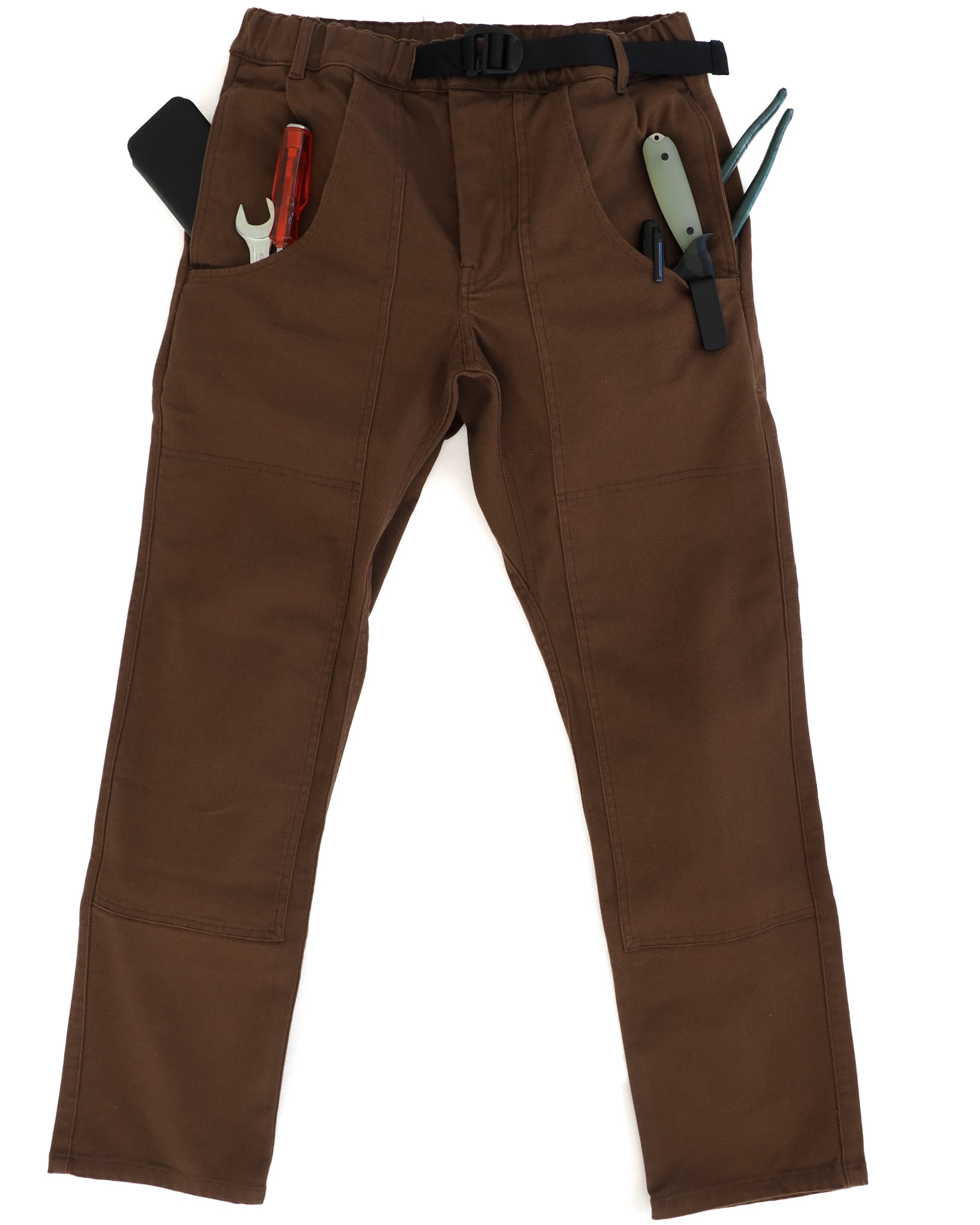 Crafted with a Cordura and organic cotton blend, these pants boast military-grade toughness, a built-in webbing belt, and 5 pockets with ripstop linings.