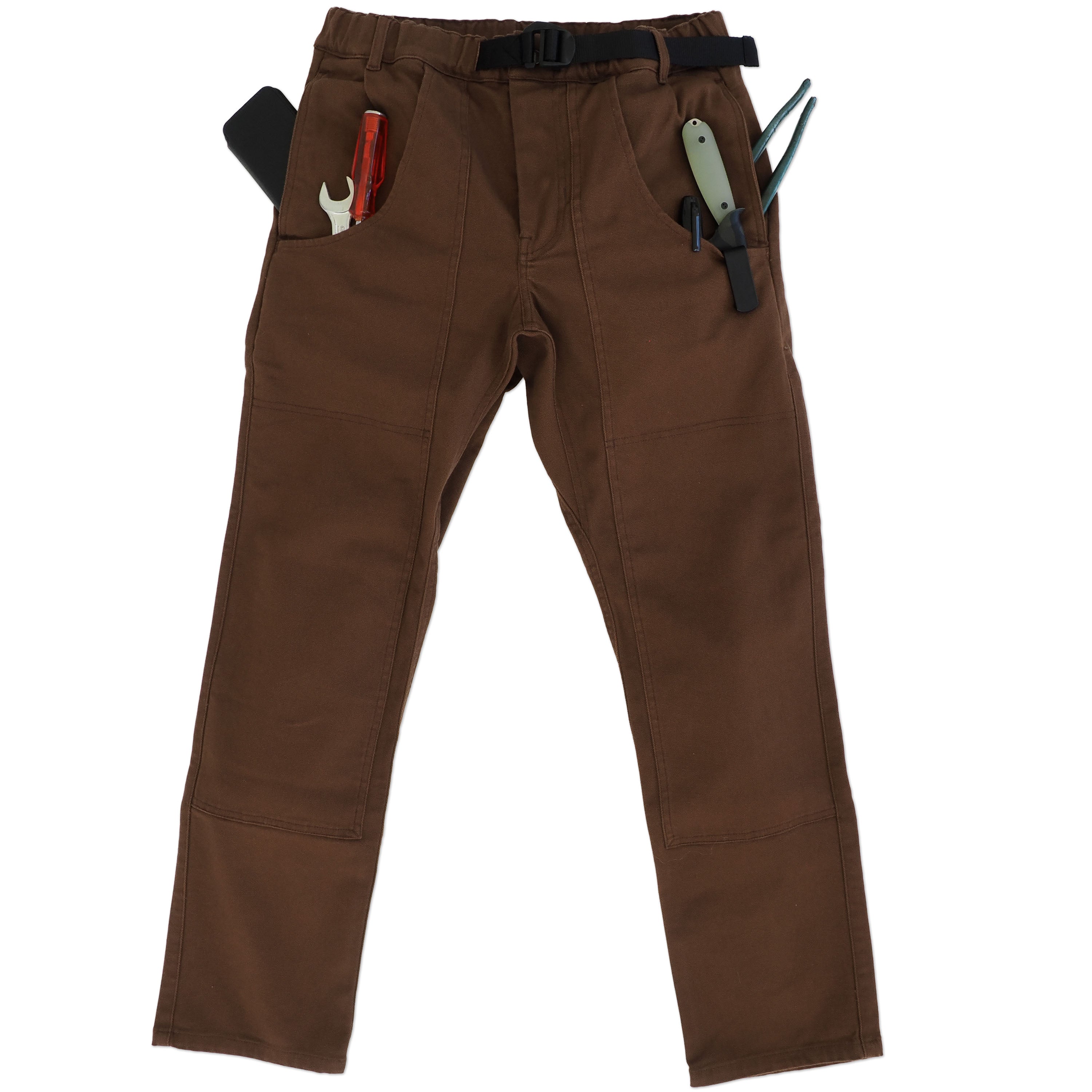 Crafted with a Cordura and organic cotton blend, these pants boast military-grade toughness, a built-in webbing belt, and 5 pockets with ripstop linings.